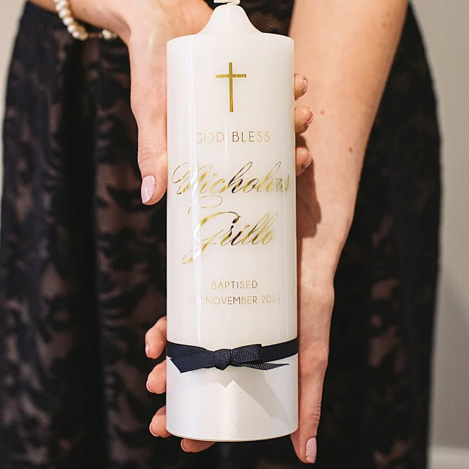 Printed Cross Baptism | Christening Candle - Image 13