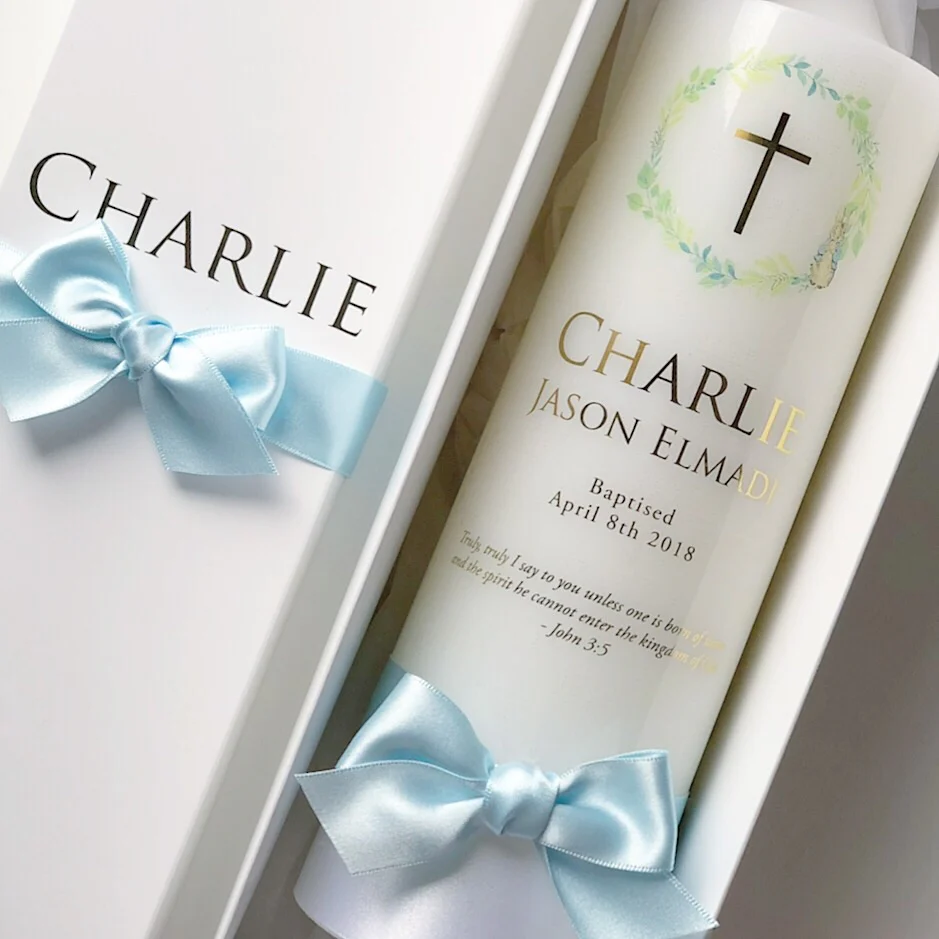 Printed Cross Baptism | Christening Candle - Image 4