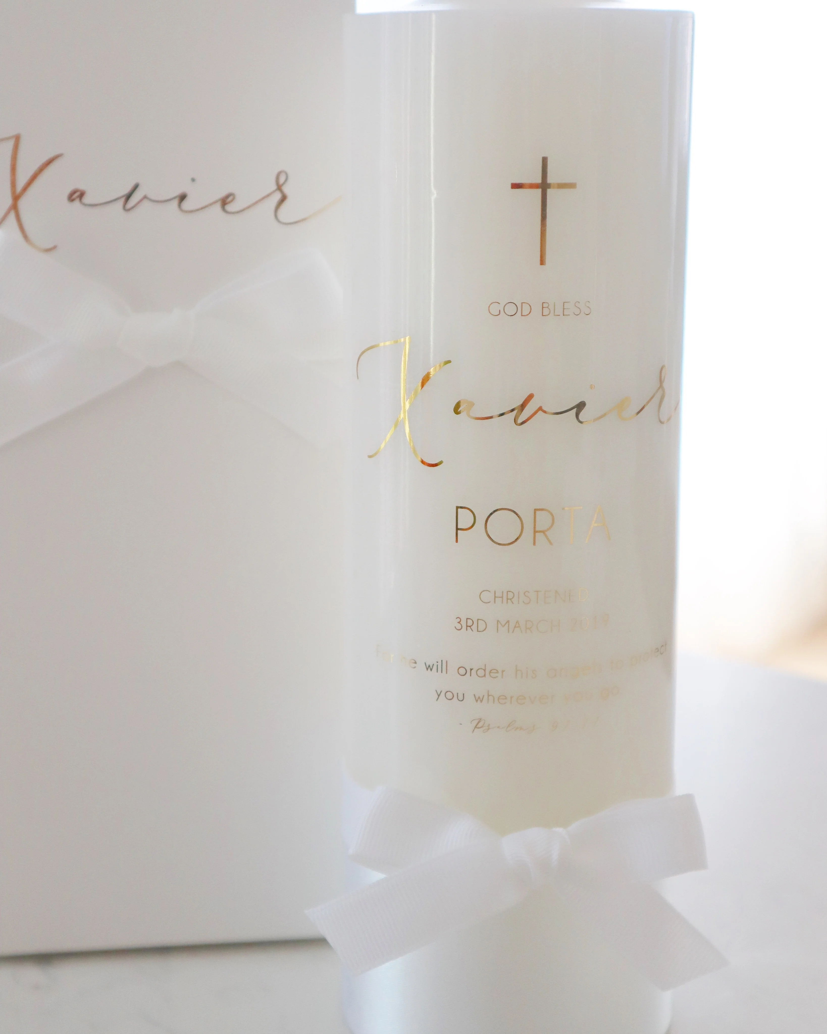 Printed Cross Baptism | Christening Candle - Image 7