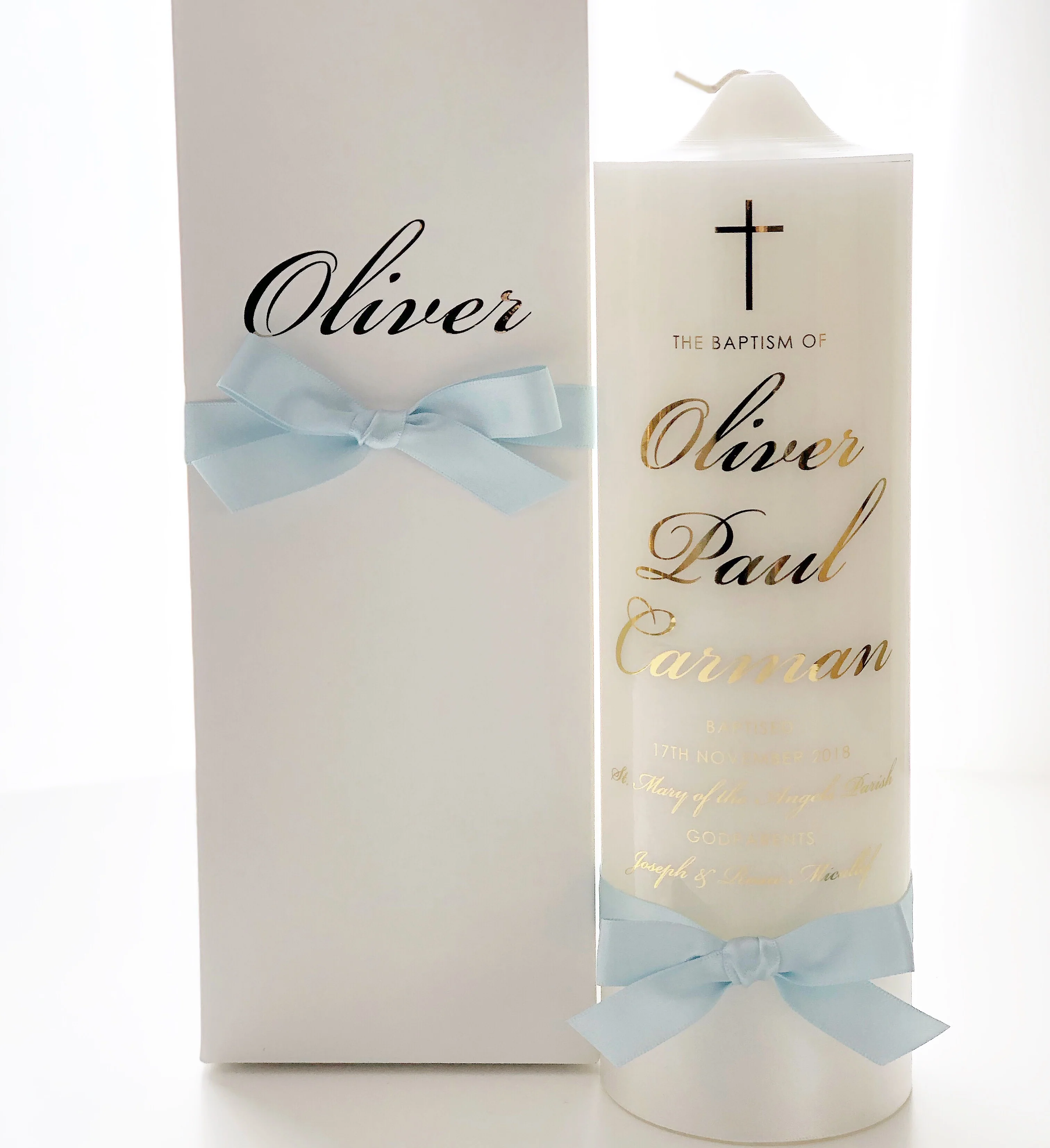 Printed Cross Baptism | Christening Candle - Image 9