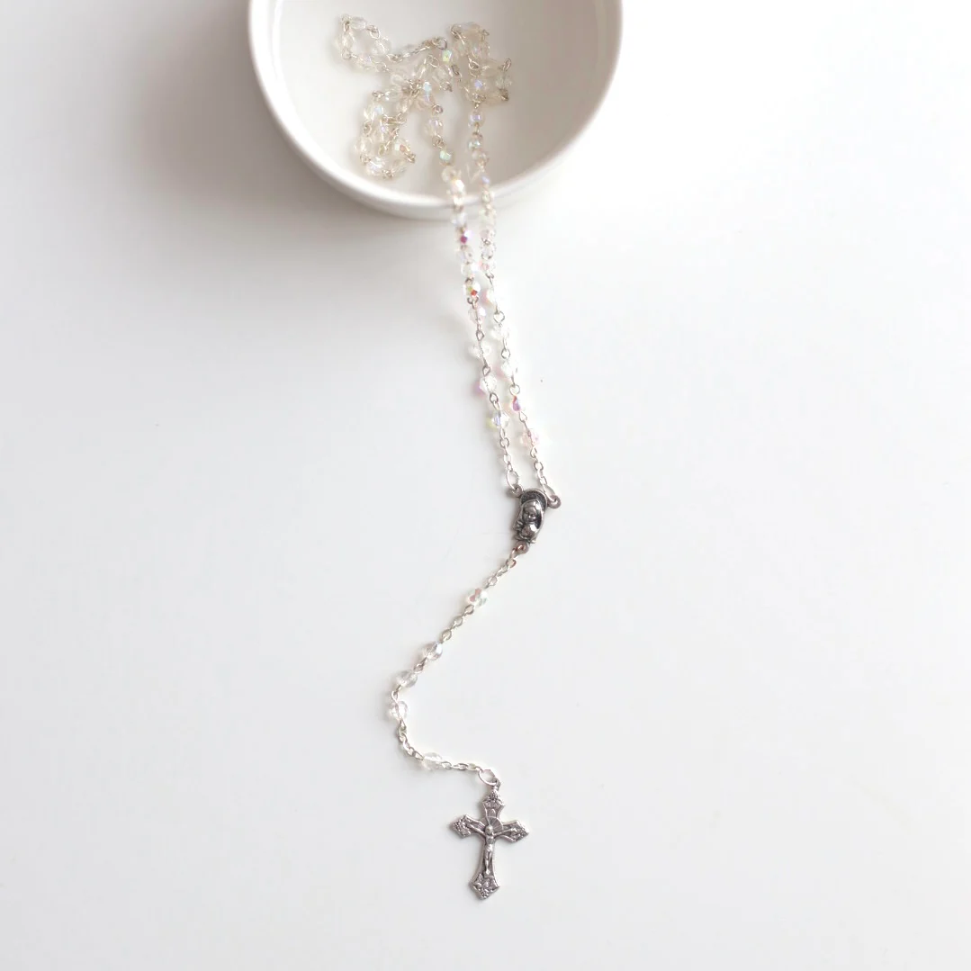 Crystal Rosary w/ Silver Hardware - Image 3