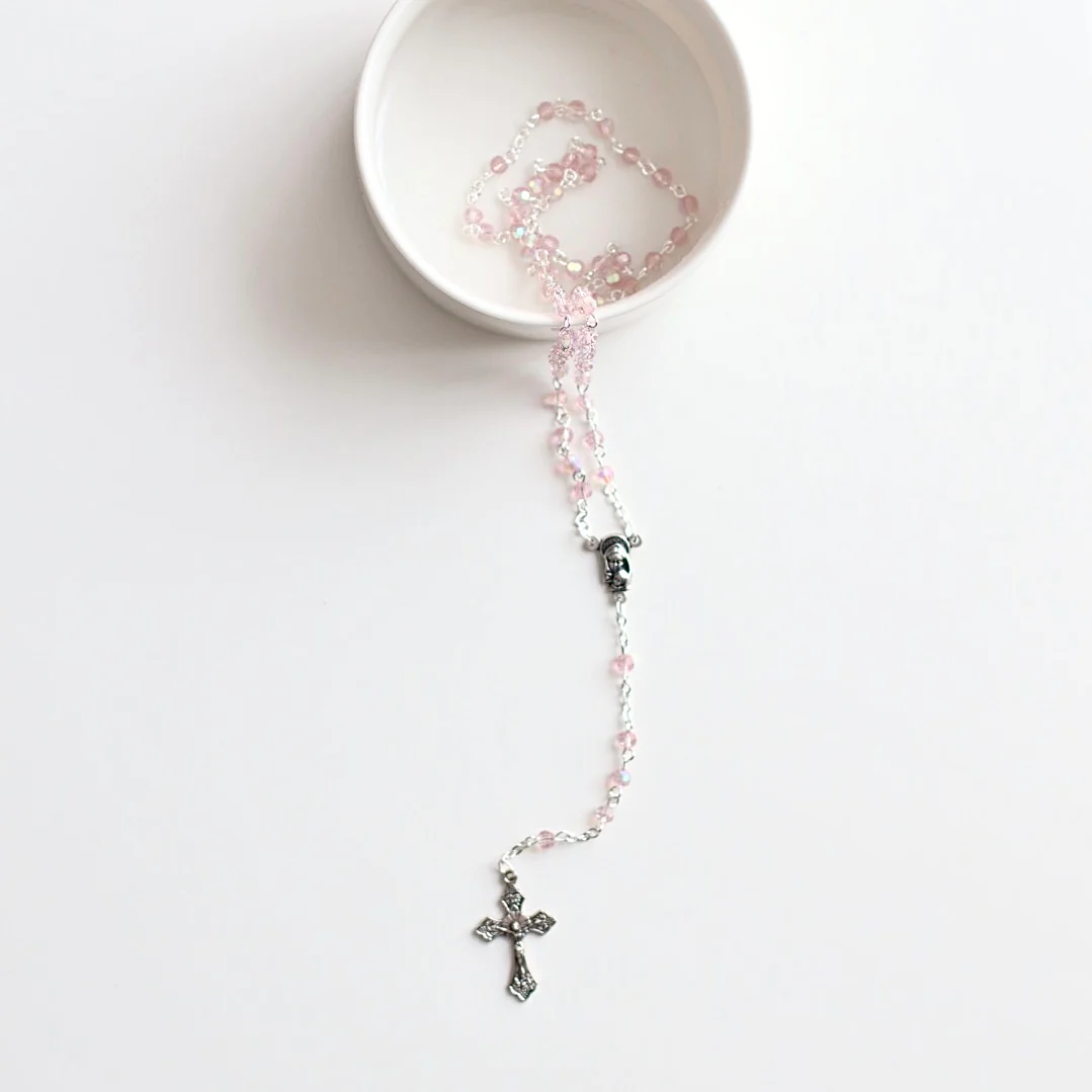 Crystal Rosary w/ Silver Hardware - Image 4