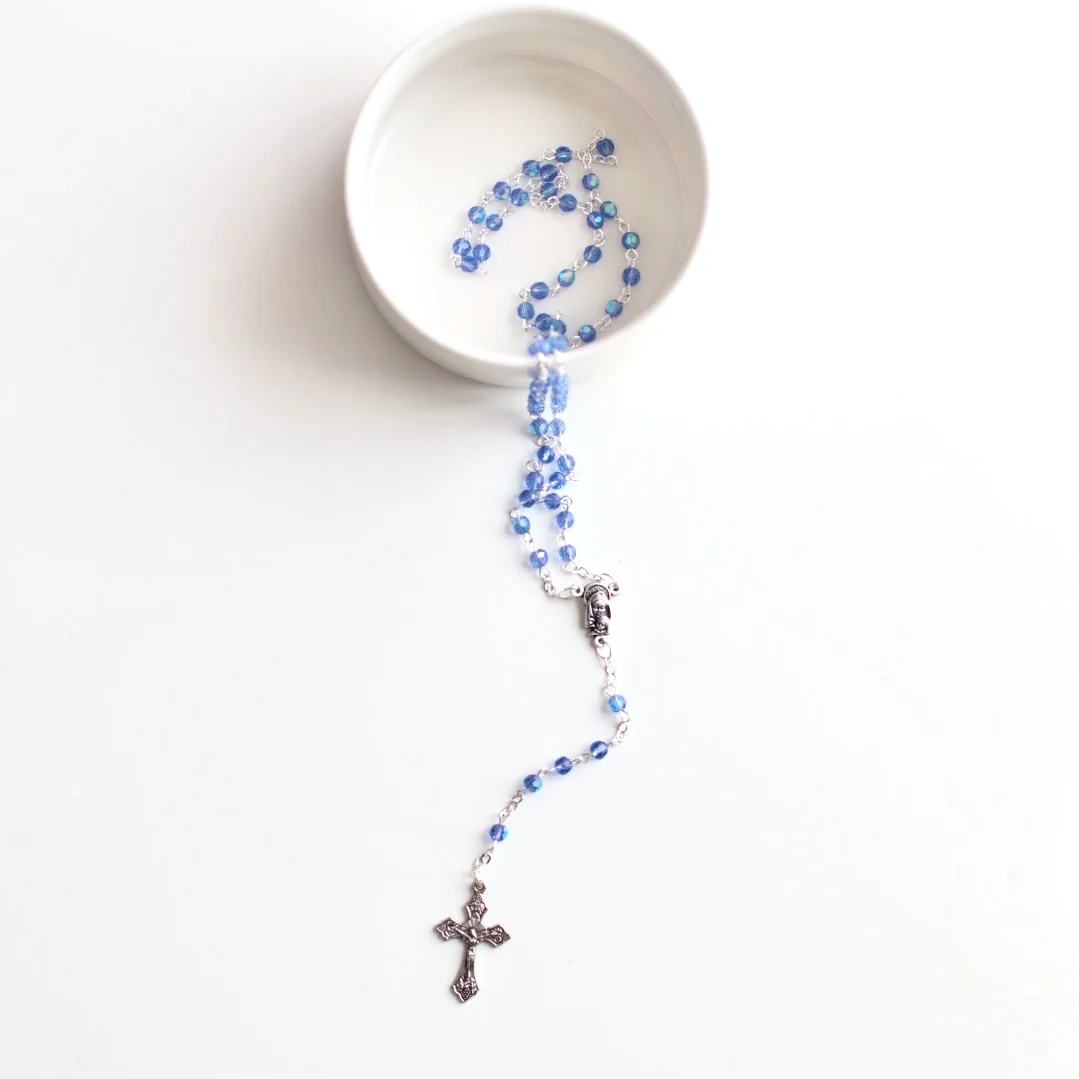 Crystal Rosary w/ Silver Hardware - Image 5